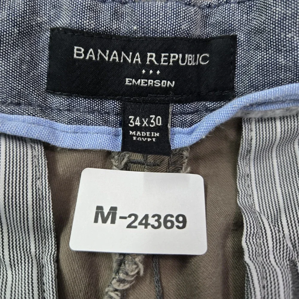 Banana Republic Men Pants 34X30 Khaki Chino Twill Emerson Button 28